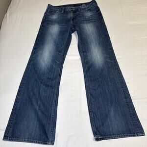 Guess Jeans Mens 33x32 Cliff Wide Boot Cut Denim Relaxed Blue Medium Wash Y2K